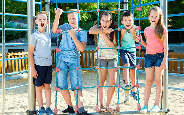 Kids on a school playground